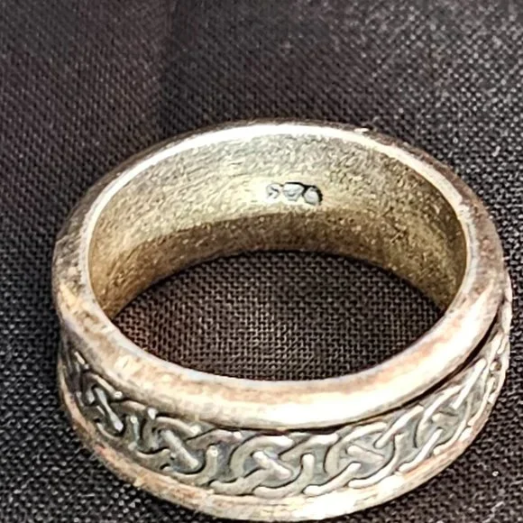 925 Silver Spinner Ring - Celtic Design on Spinner - Size 7 - Picture 7 of 8